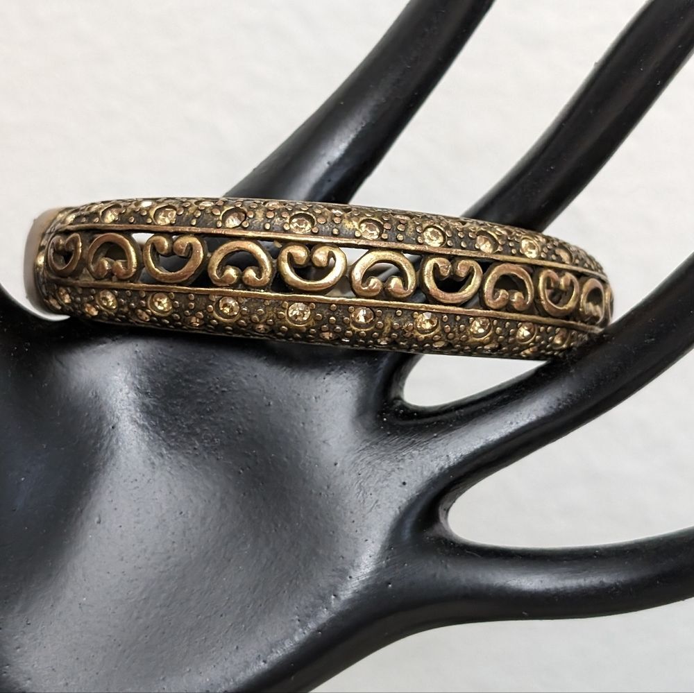 Chico's Copper Tone Crystal Filigree Bracelet